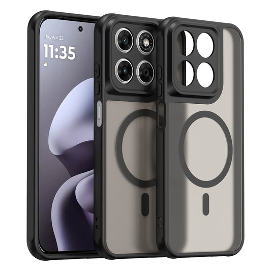 Coque MagSafe pour Motorola Moto G87 / G77 / G67, Techsuit, HaloFrost II, Noire