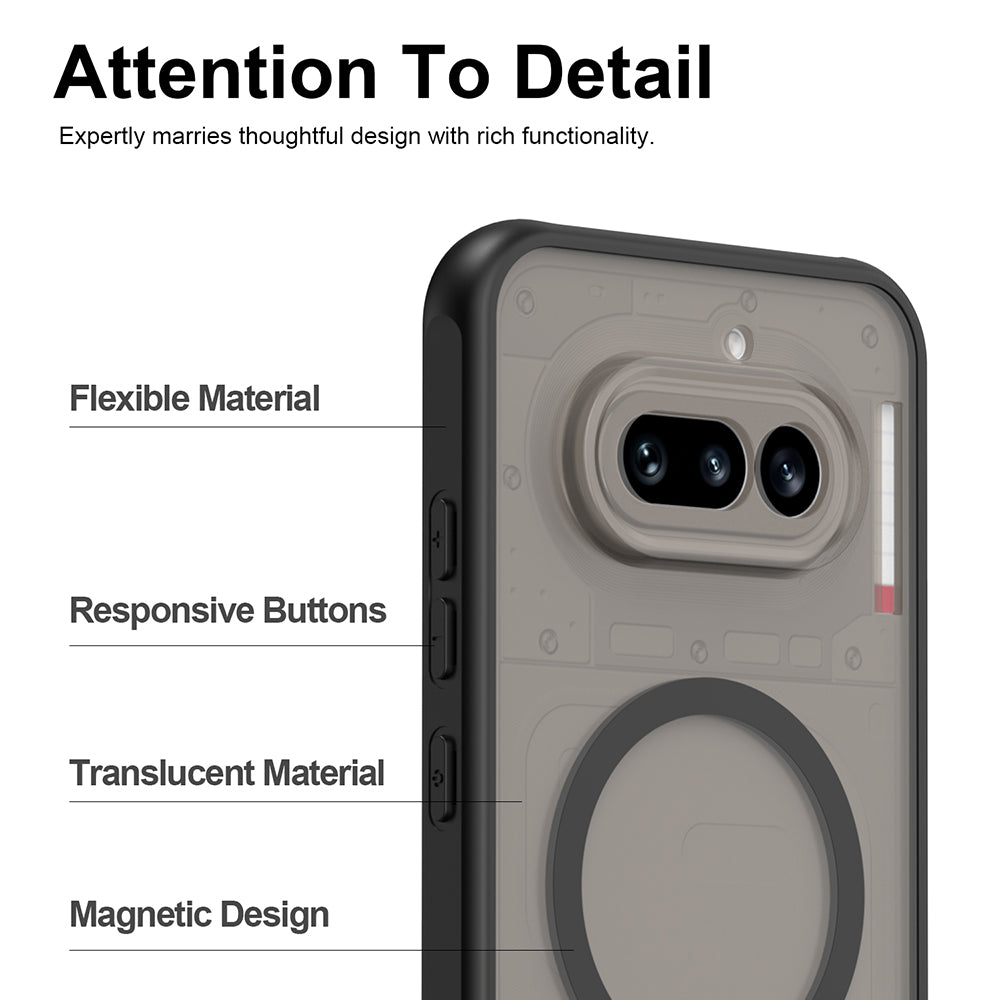 MagSafe Hülle für Nothing Phone (4a) Pro, Techsuit, HaloFrost II, Schwarz