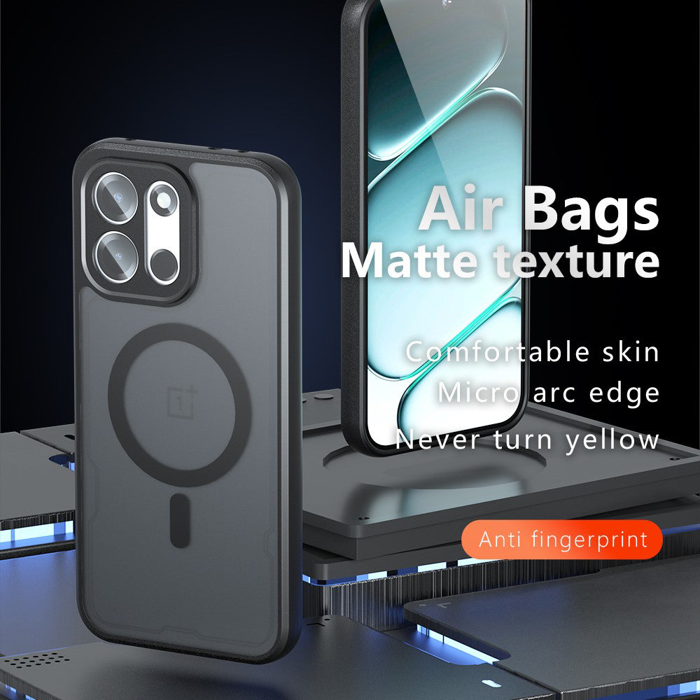 Coque MagSafe pour OnePlus Nord 6, Techsuit, PureFrost, Noir Satiné