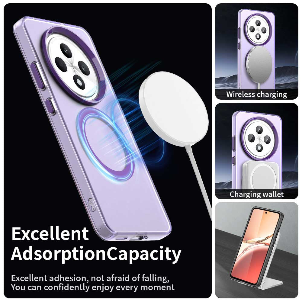 Coque MagSafe pour Oppo Reno12 FS 5G / Reno12 FS 4G / Reno12 F 4G / Reno12 F, Techsuit, CandyCase, Violet