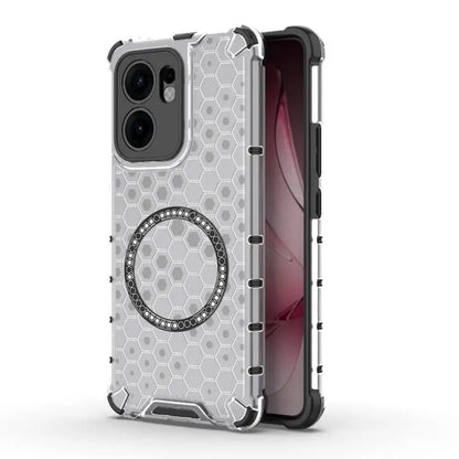 Coque MagSafe pour Oppo Reno13 FS 5G / Reno13 F 4G / Reno13 F, Techsuit, HoneyComb Shield, Blanche