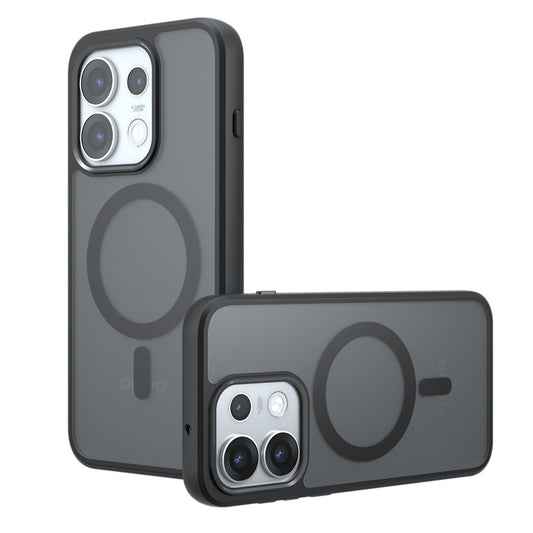 Coque MagSafe pour Oppo Reno16, Techsuit, PureFrost, Noir Satiné