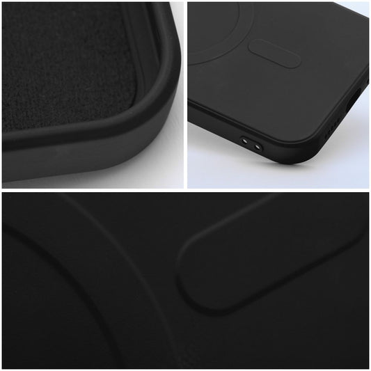 Coque MagSafe pour Samsung Galaxy A36 A366, OEM, Silicone Mag, Noire
