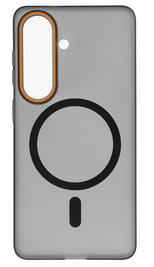 Coque MagSafe pour Samsung Galaxy S26 S942, OEM, Go Orange, Noire