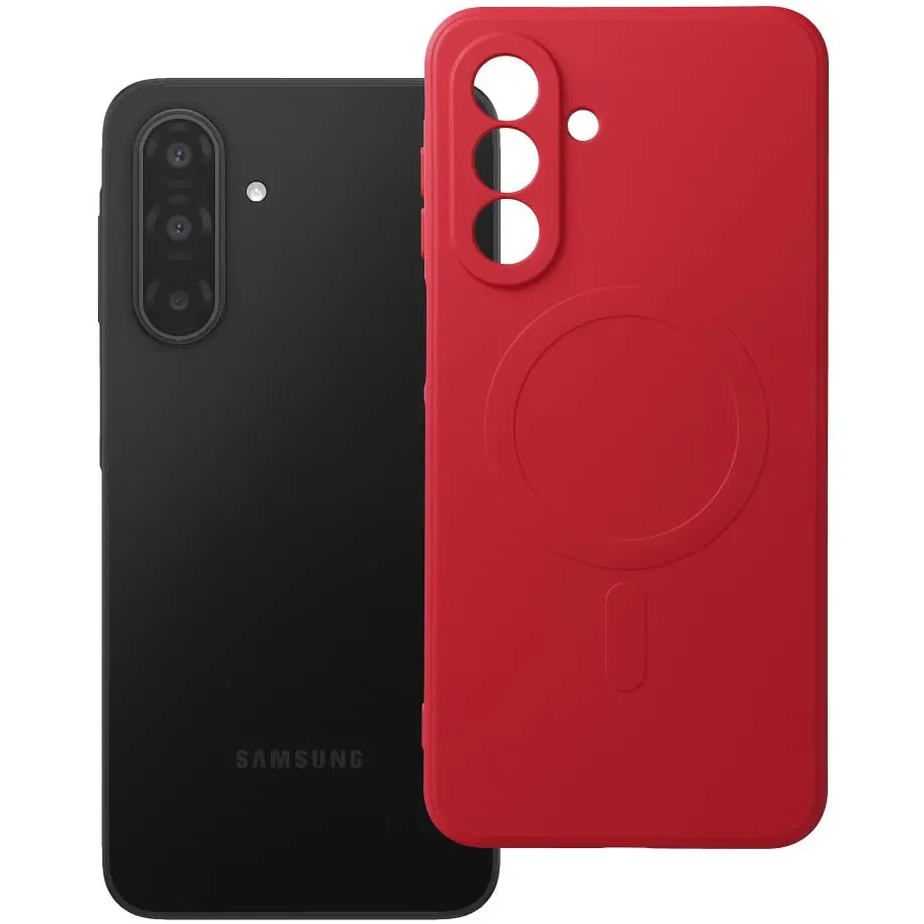 Coque MagSafe pour Samsung Galaxy A18 4G A185 / A17 4G A175 / A17 5G A176, OEM, Silicone Mag, Rouge