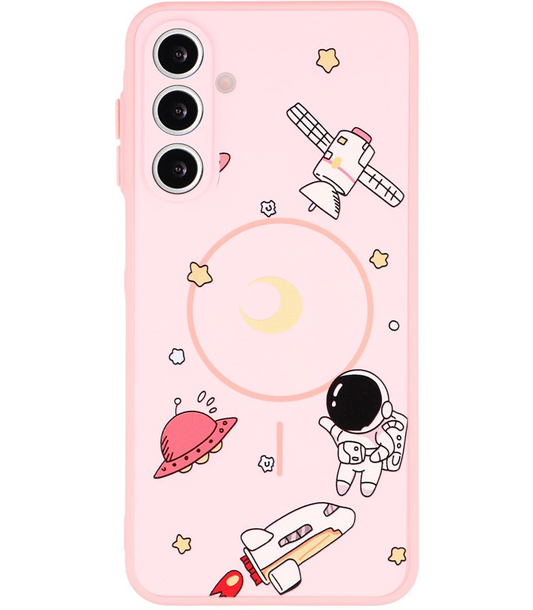 MagSafe-hoesje voor Samsung Galaxy A16 5G A166 / A16 4G A165, OEM, Cartoon Astronaut, Roze
