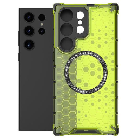 MagSafe-hoes voor Samsung Galaxy S25 Ultra S938, Techsuit, HoneyComb Shield, Groen