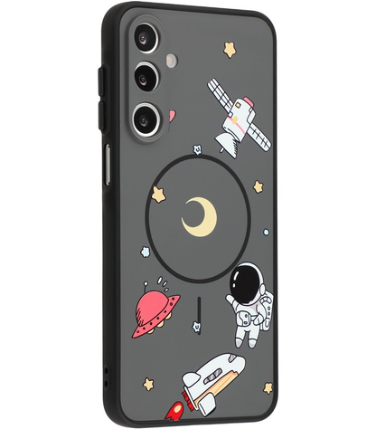 MagSafe-hoesje voor Samsung Galaxy A16 5G A166 / A16 4G A165, OEM, Cartoon Astronaut, Zwart