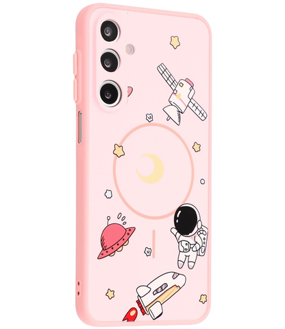 MagSafe-hoesje voor Samsung Galaxy A16 5G A166 / A16 4G A165, OEM, Cartoon Astronaut, Roze