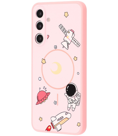 MagSafe-hoesje voor Samsung Galaxy A16 5G A166 / A16 4G A165, OEM, Cartoon Astronaut, Roze
