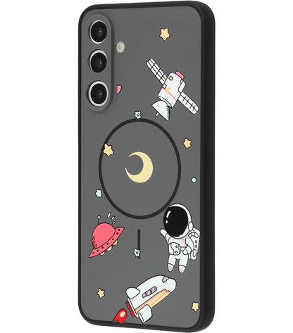 Coque MagSafe pour Samsung Galaxy S26 Ultra S948, OEM, Astronaute Cartoon, Gris