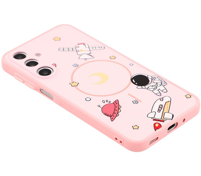 MagSafe-hoesje voor Samsung Galaxy A16 5G A166 / A16 4G A165, OEM, Cartoon Astronaut, Roze