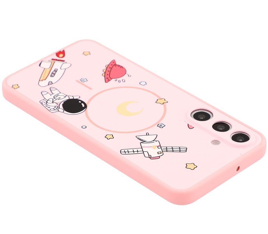 MagSafe-hoesje voor Samsung Galaxy A16 5G A166 / A16 4G A165, OEM, Cartoon Astronaut, Roze