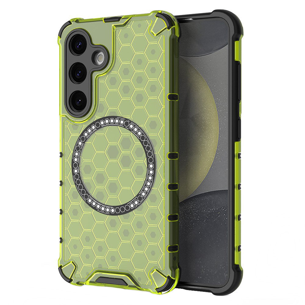 MagSafe-hoes voor Samsung Galaxy S25 S931, Techsuit, HoneyComb Shield, Groen