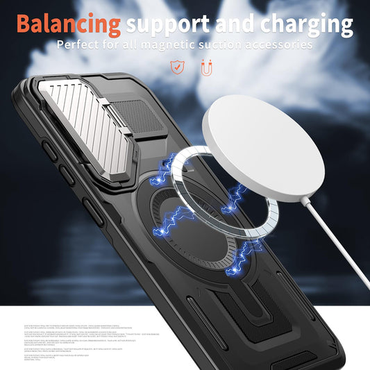 Coque MagSafe pour Samsung Galaxy A05 A055, Techsuit, CamVault, Noire