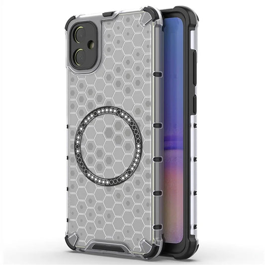Coque MagSafe pour Samsung Galaxy A05 A055, Techsuit, HoneyComb Shield, Blanche