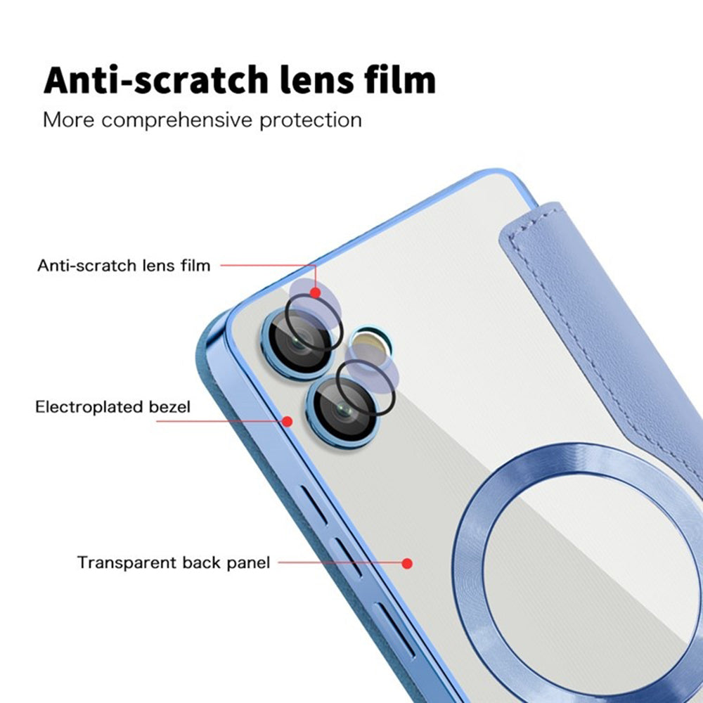 Coque MagSafe pour Samsung Galaxy A05 A055, Techsuit, SmartMag Book, Bleu