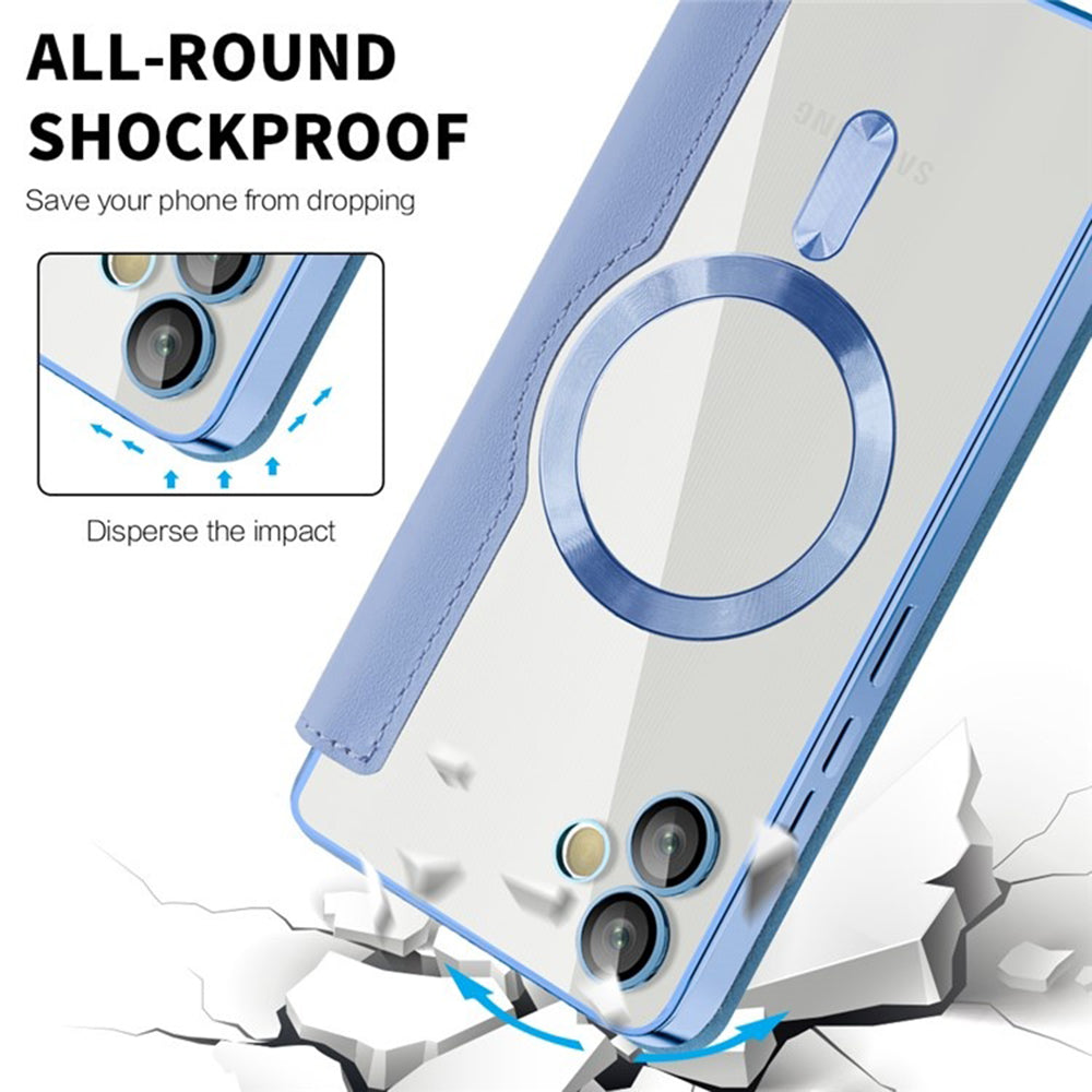 Coque MagSafe pour Samsung Galaxy A05 A055, Techsuit, SmartMag Book, Bleu