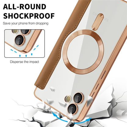 Coque MagSafe pour Samsung Galaxy A05 A055, Techsuit, SmartMag Book, Marron