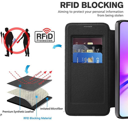 Coque MagSafe pour Samsung Galaxy A05 A055, Techsuit, SmartMag Book, Noire