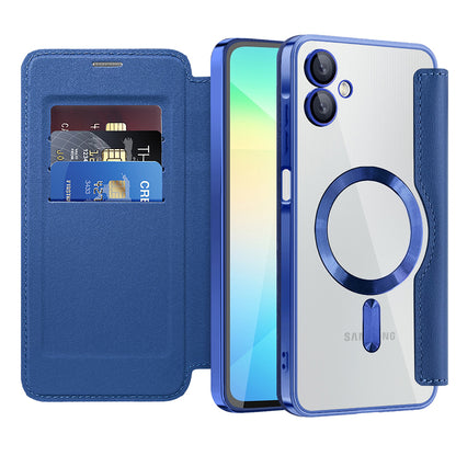 MagSafe Case for Samsung Galaxy A06 A065, Techsuit, SmartMag Book, Blue