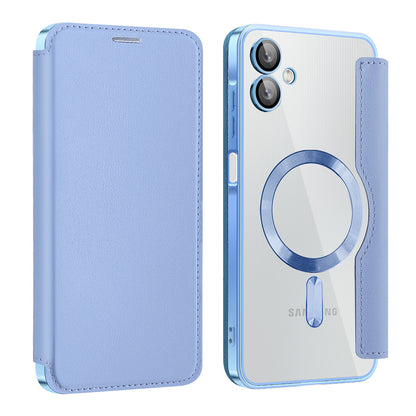 Coque MagSafe pour Samsung Galaxy A06 A065, Techsuit, SmartMag Book, Bleu