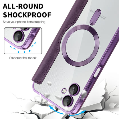 Coque MagSafe pour Samsung Galaxy A06 A065, Techsuit, SmartMag Book, Violet