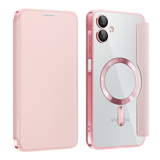 MagSafe-hoes voor Samsung Galaxy A06 A065, Techsuit, SmartMag Book, Roze
