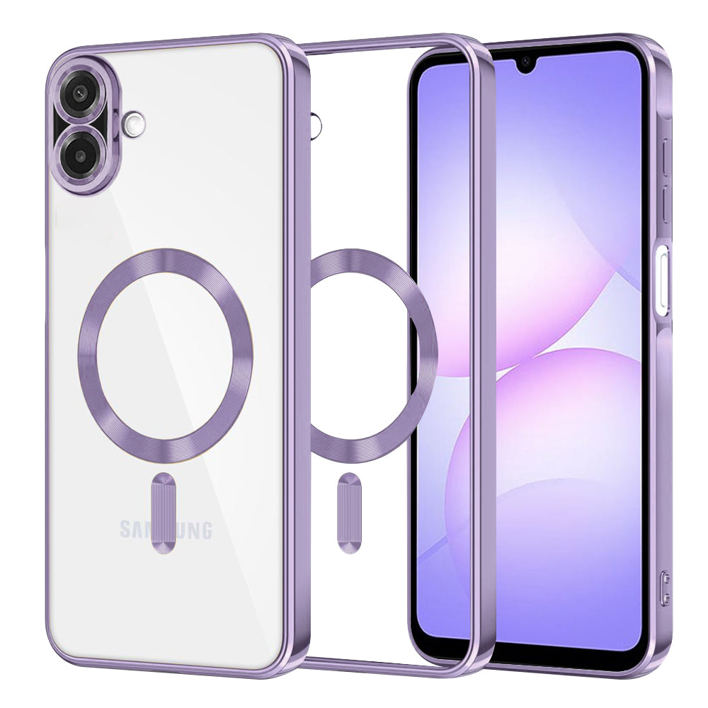 Coque MagSafe pour Samsung Galaxy A07 4G A075, Techsuit, Luxury Crystal, Violet Clair