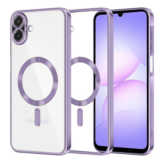 Coque MagSafe pour Samsung Galaxy A07 4G A075, Techsuit, Luxury Crystal, Violet Clair