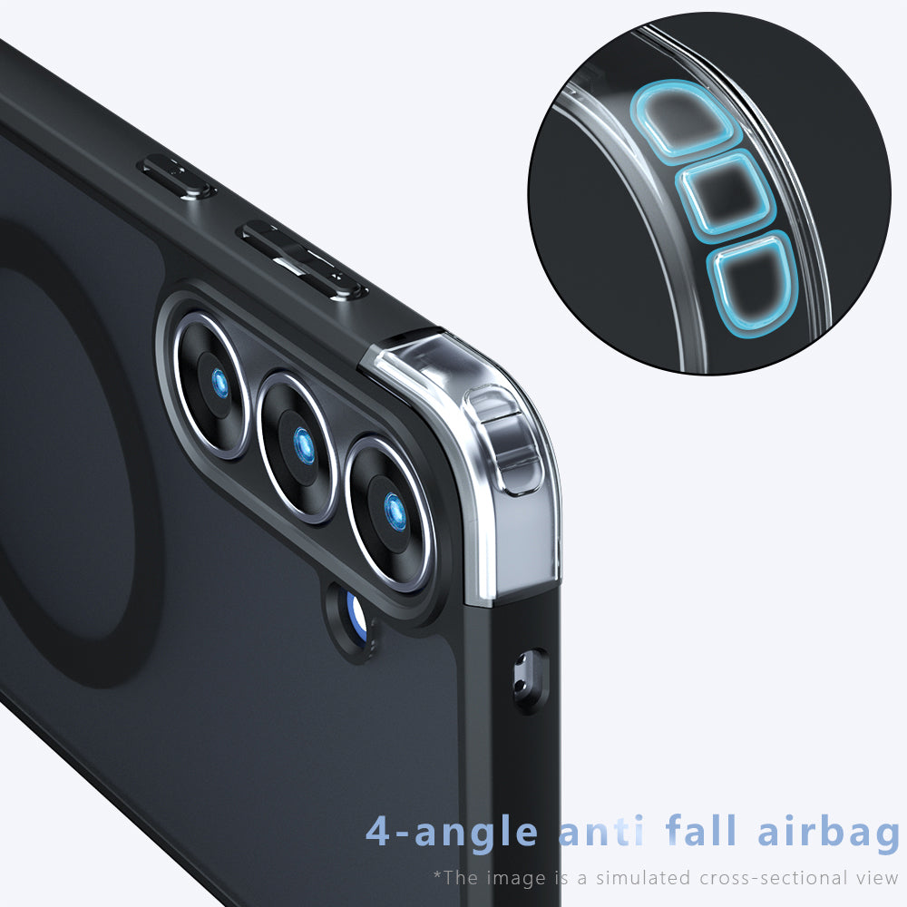 MagSafe Hülle für Samsung Galaxy A07 4G A075, Techsuit, PureFrost, Satinschwarz