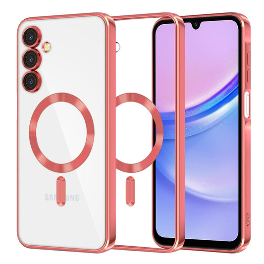 MagSafe-Hülle für Samsung Galaxy A15 5G A156 / A15 A155, Techsuit, Luxury Crystal, Rot