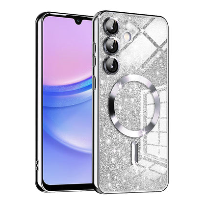 MagSafe Case for Samsung Galaxy A15 5G A156 / A15 A155, Techsuit, Luxury Glitter, Silver