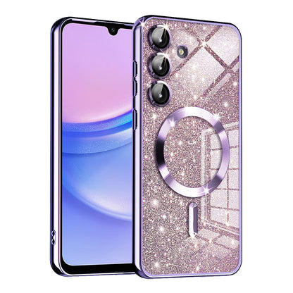 MagSafe-Hülle für Samsung Galaxy A15 5G A156 / A15 A155, Techsuit, Luxury Glitter, Hellviolett