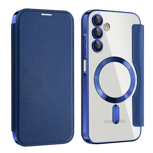 MagSafe-hoes voor Samsung Galaxy A15 5G A156 / A15 A155, Techsuit, SmartMag Book, Blauw