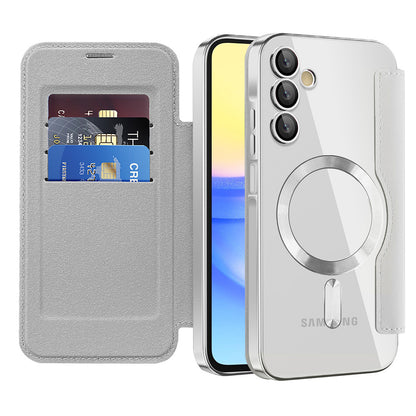 MagSafe-Hülle für Samsung Galaxy A15 5G A156 / A15 A155, Techsuit, SmartMag Book, Grau