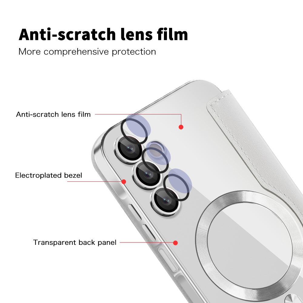 MagSafe-Hülle für Samsung Galaxy A15 5G A156 / A15 A155, Techsuit, SmartMag Book, Grau