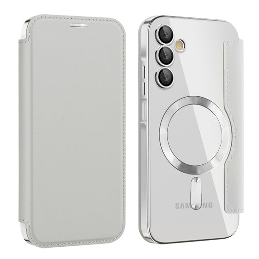 MagSafe-hoes voor Samsung Galaxy A15 5G A156 / A15 A155, Techsuit, SmartMag Book, Grijs