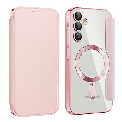 Coque MagSafe pour Samsung Galaxy A15 5G A156 / A15 A155, Techsuit, SmartMag Book, Rose