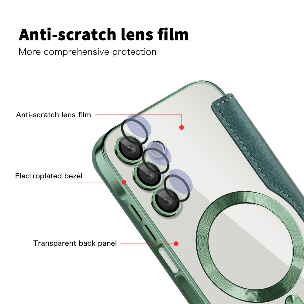 MagSafe-Hülle für Samsung Galaxy A15 5G A156 / A15 A155, Techsuit, SmartMag Book, Grün