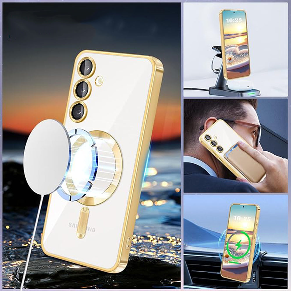 Coque MagSafe pour Samsung Galaxy A16 5G A166 / A16 4G A165, Techsuit, Luxury Crystal, Rouge