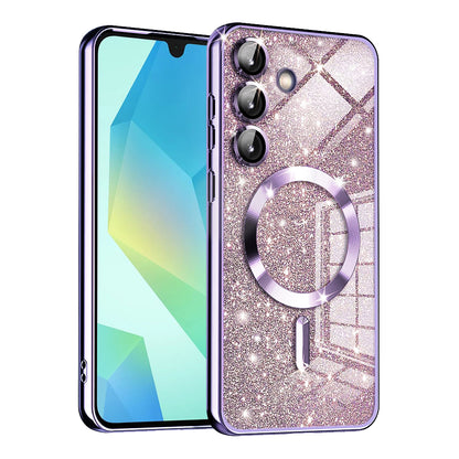 Coque MagSafe pour Samsung Galaxy A16 5G A166 / A16 4G A165, Techsuit, Luxury Glitter, Violet Clair