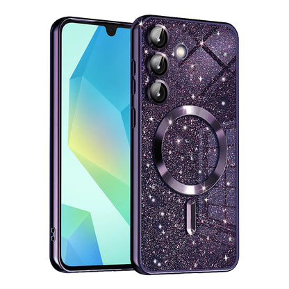 MagSafe-Hülle für Samsung Galaxy A16 5G A166 / A16 4G A165, Techsuit, Luxury Glitter, Dunkellila