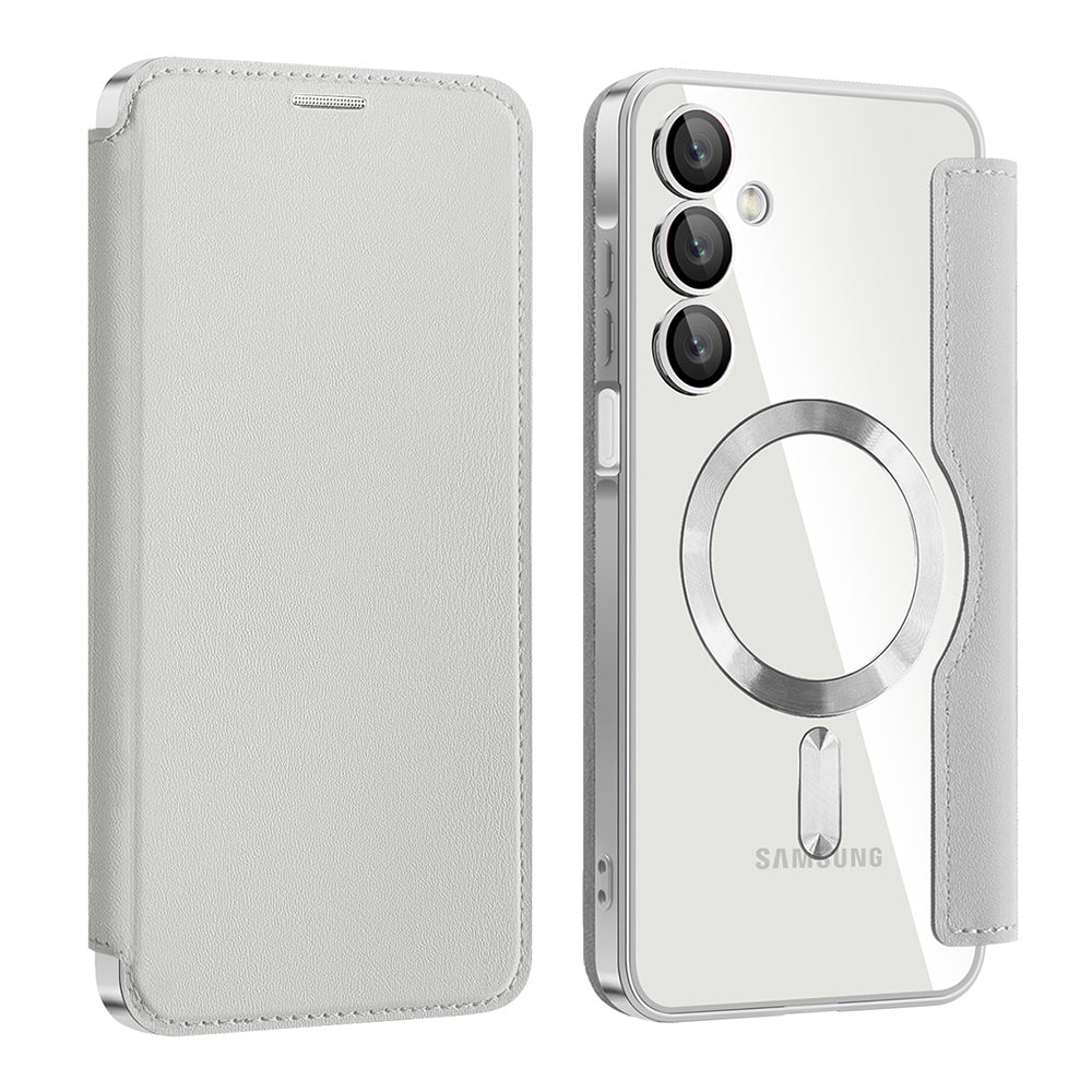 MagSafe-hoes voor Samsung Galaxy A16 5G A166 / A16 4G A165, Techsuit, SmartMag Book, Grijs