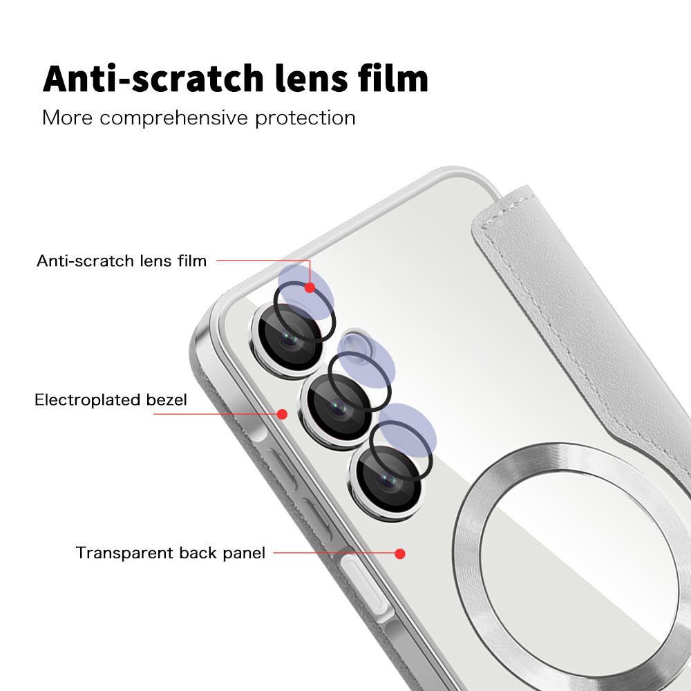 MagSafe-hoes voor Samsung Galaxy A16 5G A166 / A16 4G A165, Techsuit, SmartMag Book, Grijs