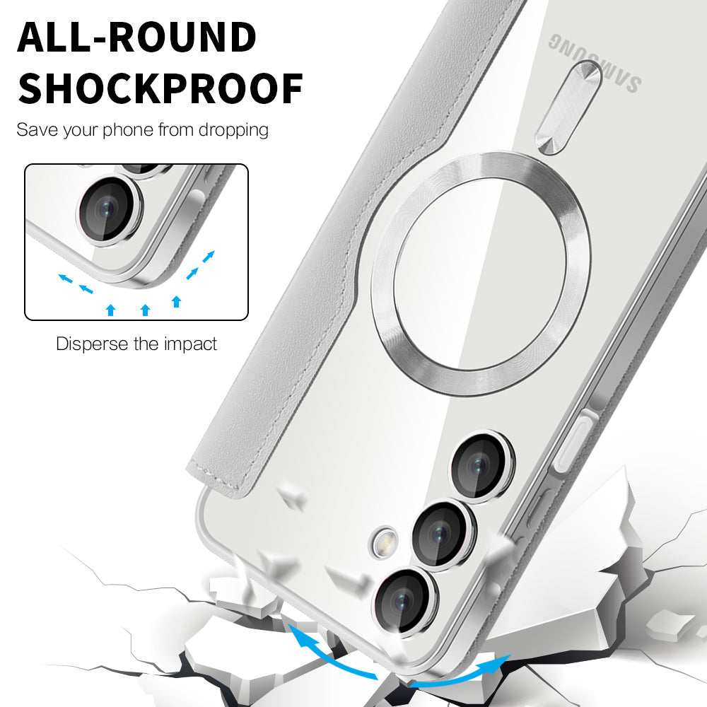 MagSafe-hoes voor Samsung Galaxy A16 5G A166 / A16 4G A165, Techsuit, SmartMag Book, Grijs