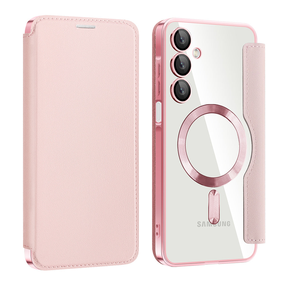 MagSafe-hoes voor Samsung Galaxy A16 5G A166 / A16 4G A165, Techsuit, SmartMag Book, Roze
