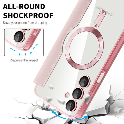 MagSafe-hoes voor Samsung Galaxy A16 5G A166 / A16 4G A165, Techsuit, SmartMag Book, Roze