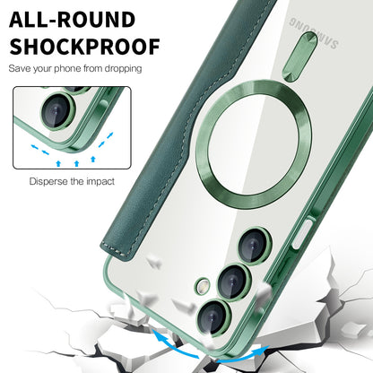 MagSafe-hoes voor Samsung Galaxy A16 5G A166 / A16 4G A165, Techsuit, SmartMag Book, Groen