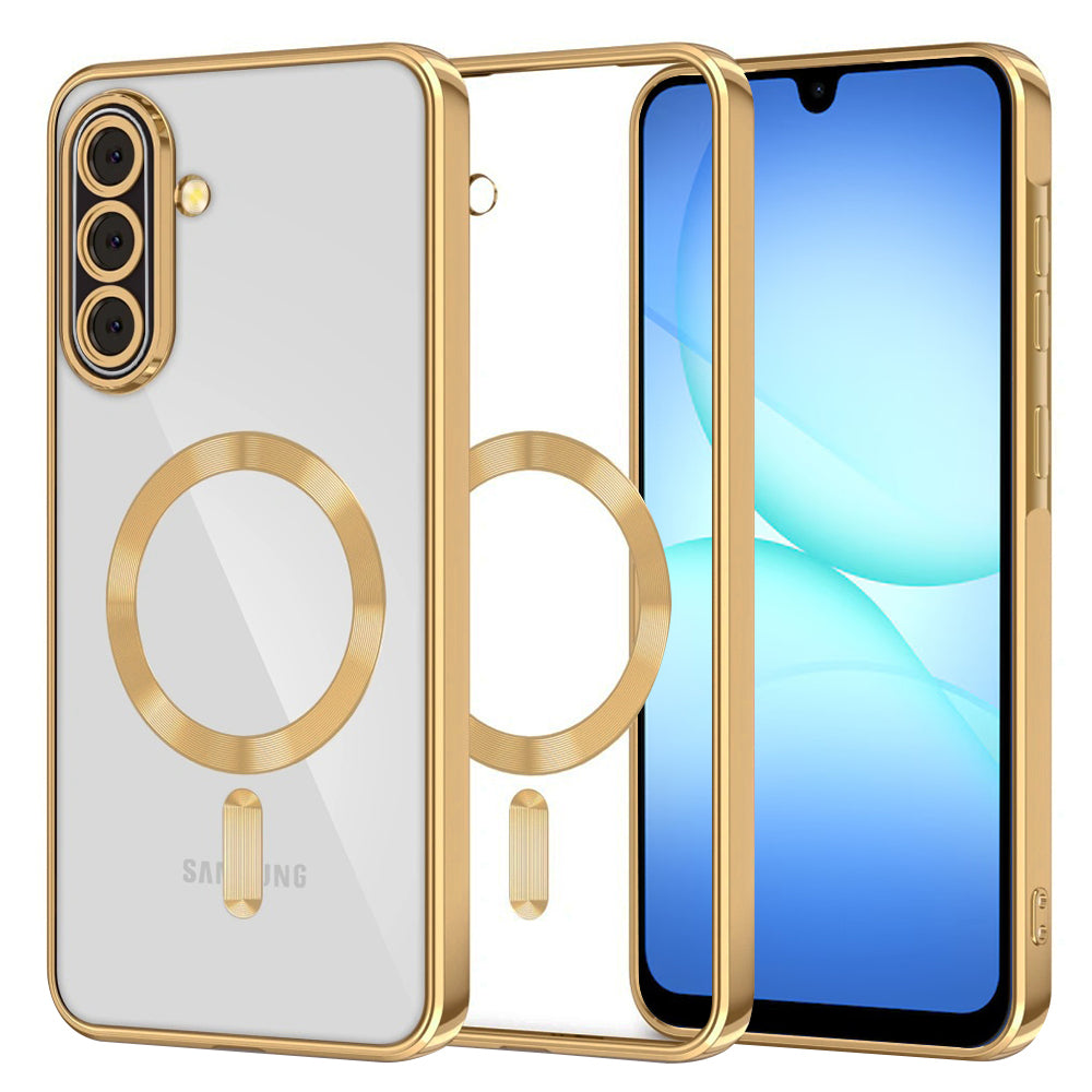 MagSafe Hülle für Samsung Galaxy A17 4G / A17 5G, Techsuit, Luxury Crystal, Gold